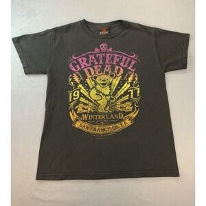 Grateful Dead Y2K Winterland 1971 Bear Graphic T Shirt Zion Rootswear Gray Sz S